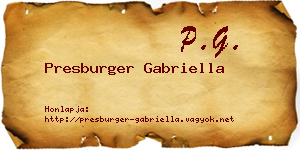 Presburger Gabriella névjegykártya
